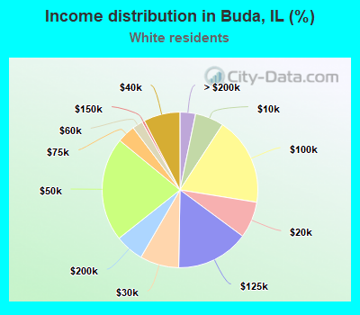 Income distribution in Buda, IL (%)