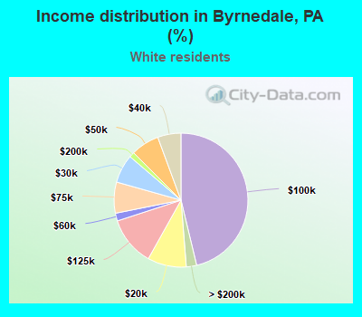 Income distribution in Byrnedale, PA (%)