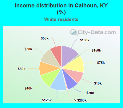 Income distribution in Calhoun, KY (%)