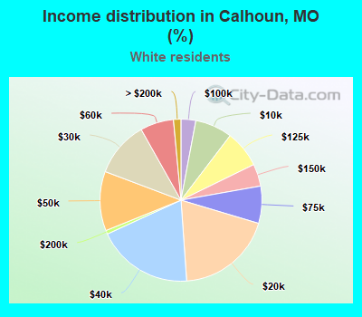 Income distribution in Calhoun, MO (%)