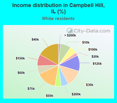Income distribution in Campbell Hill, IL (%)