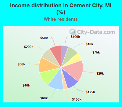Income distribution in Cement City, MI (%)