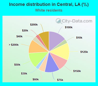Income distribution in Central, LA (%)