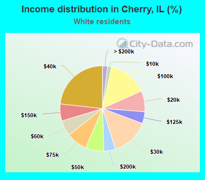 Income distribution in Cherry, IL (%)