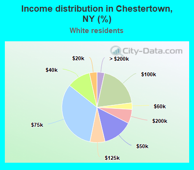 Income distribution in Chestertown, NY (%)
