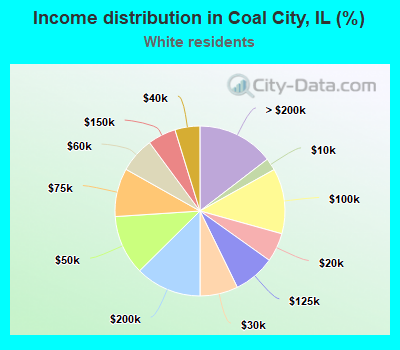 Income distribution in Coal City, IL (%)