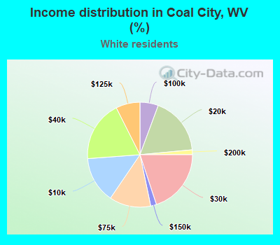 Income distribution in Coal City, WV (%)