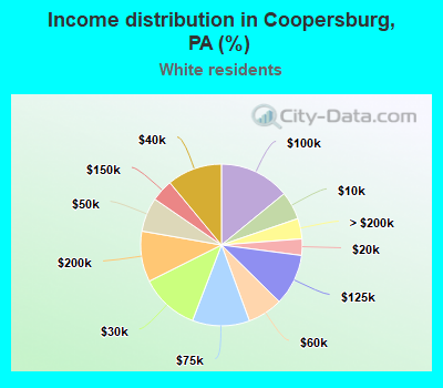 Income distribution in Coopersburg, PA (%)