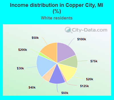 Income distribution in Copper City, MI (%)