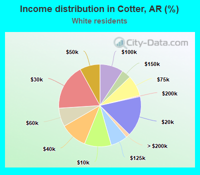 Income distribution in Cotter, AR (%)