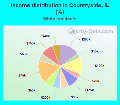 Income distribution in Countryside, IL (%)