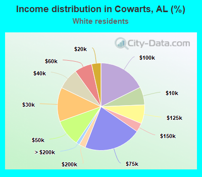 Income distribution in Cowarts, AL (%)