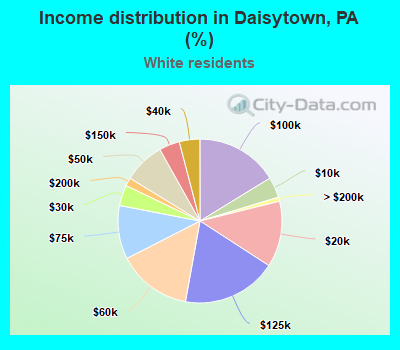 Income distribution in Daisytown, PA (%)