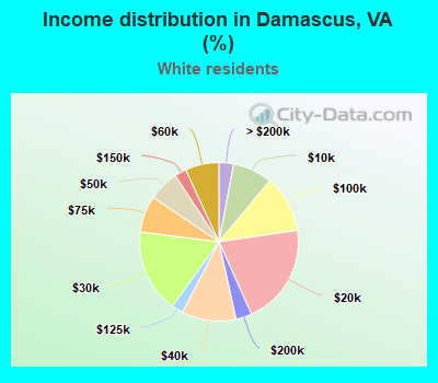 Income distribution in Damascus, VA (%)