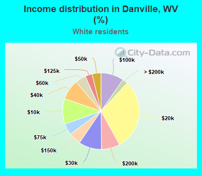Income distribution in Danville, WV (%)
