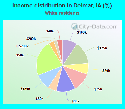 Income distribution in Delmar, IA (%)