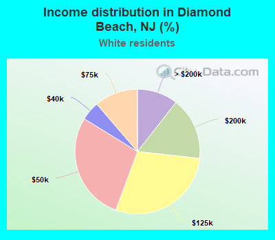 Income distribution in Diamond Beach, NJ (%)