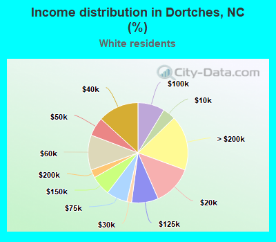 Income distribution in Dortches, NC (%)