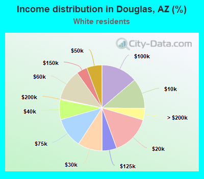Income distribution in Douglas, AZ (%)