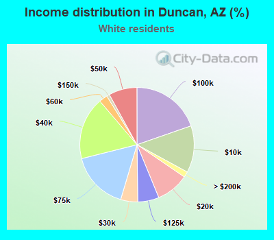 Income distribution in Duncan, AZ (%)