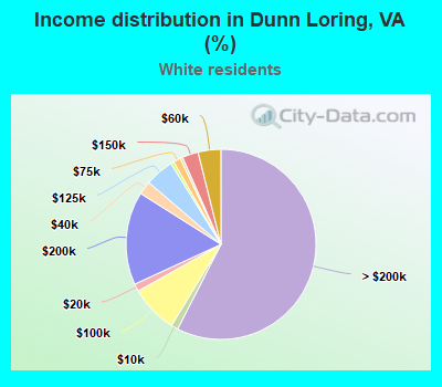 Income distribution in Dunn Loring, VA (%)