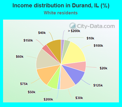 Income distribution in Durand, IL (%)