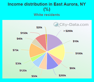Income distribution in East Aurora, NY (%)
