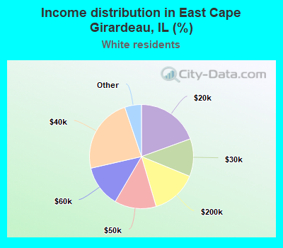 Income distribution in East Cape Girardeau, IL (%)