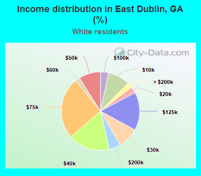 Income distribution in East Dublin, GA (%)