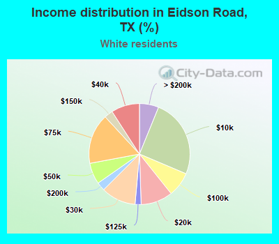 Income distribution in Eidson Road, TX (%)