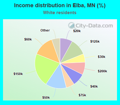 Income distribution in Elba, MN (%)