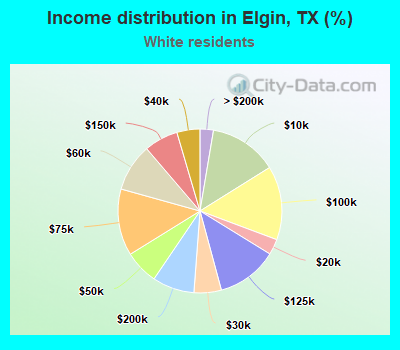 Income distribution in Elgin, TX (%)
