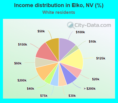 Income distribution in Elko, NV (%)