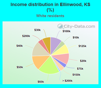 Income distribution in Ellinwood, KS (%)