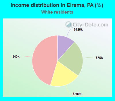 Income distribution in Elrama, PA (%)