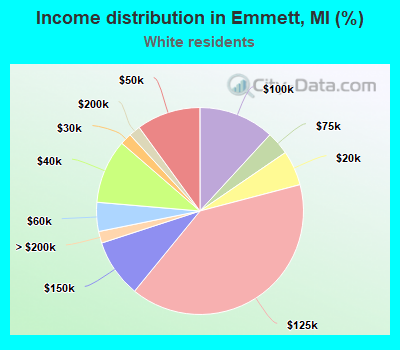 Income distribution in Emmett, MI (%)