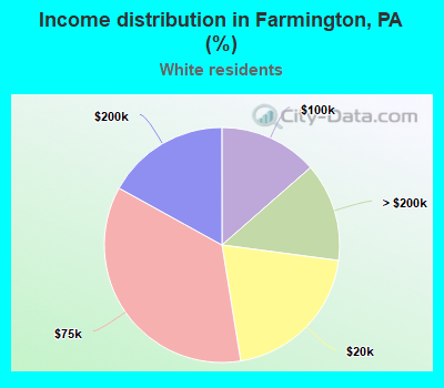 Income distribution in Farmington, PA (%)