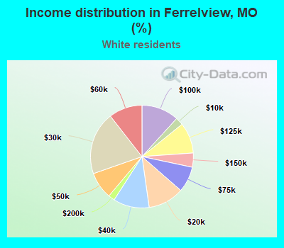 Income distribution in Ferrelview, MO (%)