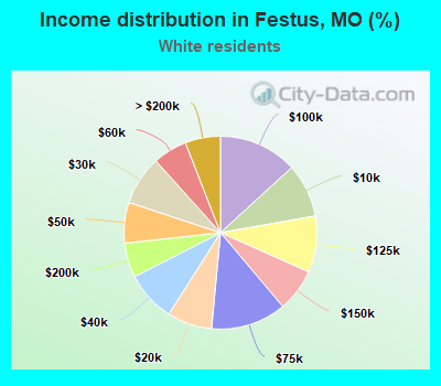 Income distribution in Festus, MO (%)