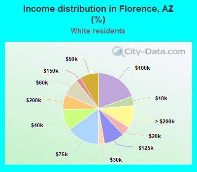 Income distribution in Florence, AZ (%)