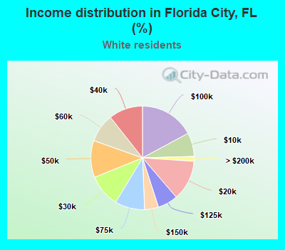 Income distribution in Florida City, FL (%)