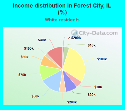 Income distribution in Forest City, IL (%)
