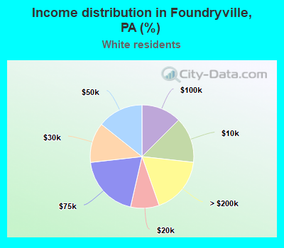Income distribution in Foundryville, PA (%)