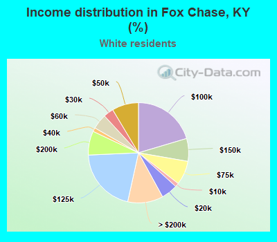 Income distribution in Fox Chase, KY (%)