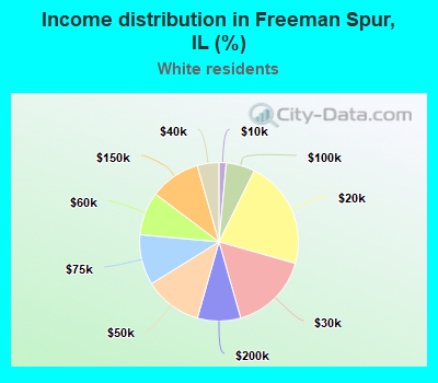 Income distribution in Freeman Spur, IL (%)