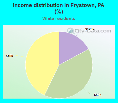 Income distribution in Frystown, PA (%)