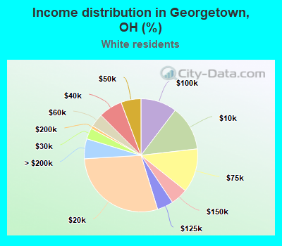 Income distribution in Georgetown, OH (%)