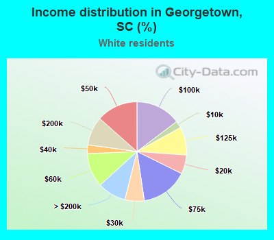 Income distribution in Georgetown, SC (%)