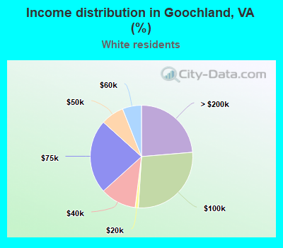 Income distribution in Goochland, VA (%)