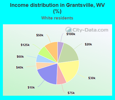 Income distribution in Grantsville, WV (%)